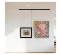 cuelga cuadros Riel de Ganchos de Moldura de Casa en Aluminio, Kit de Pared de Arte Fácil de Instalar, Riel para Galerías y Museos(Black 40" Rail,1.6'/0.5m Cord)