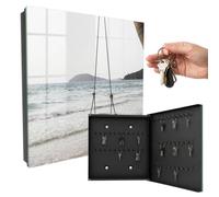 Cuelgallaves de Vidrio 30x30 cm Idilio Playero Puerta Derecha Negro