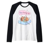 Cuelgas Capibara Pareja Divertida Amor Valentine Meme Camiseta Manga Raglan