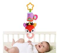 Cuelgue los juguetes para el asiento del automóvil - Juguetes de sonajero rellenos de animales de dibujos animados | Juguete para el asiento del automóvil con sonidos y teether | Toy de cochecito para