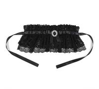 Cuello alto de encaje medieval francés, cuello gótico negro desmontable for hombre y mujer, accesorio disfraz