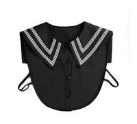 Cuello alto desmontable y versátil for mujer, ideal for camisas blusas(Noir)