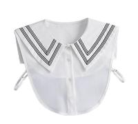 Cuello alto desmontable y versátil for mujer, ideal for camisas blusas(Weiß)
