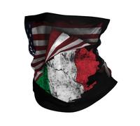 Cuello Bufanda Bandera Italiana Vintage De Estados Unidos E Italia Calentador De Cuello Multifuncional Bandana Durable Pasamontañas para Senderismo Ciclismo Deportes 25X50CM