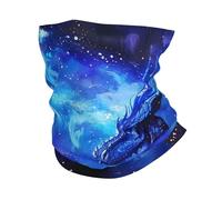 Cuello Bufanda Edificio Mágico del Cielo Nocturno del Dragón Azul Profundo Bandana Durable Viento Polvo Prueba Cuello Pañuelo para Pesca Hombre Mujer 25X50Cm