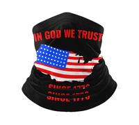 Cuello Bufanda En Dios Confiamos Cristianismo Patriótico 4 De Julio Bandera De EE. UU. Pasamontañas Respirable Bandana Durable Calentador De Cuello para Senderismo Cámping Deportes 25X50CM