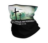 Cuello Bufanda Jesucristo: con Dios Todo Es Posible (Mateo) Calentador De Cuello Durable Bandana Protección UV Pasamontañas para Cámping Ciclismo Senderismo 25X50CM