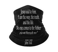 Cuello Bufanda Jesús El Camino Verdad Vida Juan 146 Cristianismo Calentador De Cuello Respirable Pasamontañas Durable Bandana para Deportes Cámping Ciclismo 25X50CM