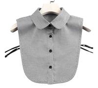 Cuello Camisa Falsos Mujer Camisas con Cuello Falso a Cuadros Cuello Redondo Cuello Falso versátil Cuello Camisero