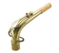 Cuello curvo para saxofón alto, B65, codo de saxofón alto de latón, boquilla de 24,5 mm con almohadilla de cuero profesional aislante del calor, pieza de repuesto para saxofón