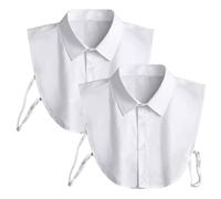 Cuello de Camisa de 2 Piezas, Cuello de Blusa para Mujer, Inserciones de Cuello de Blusa para Mujer, Inserciones de Cuello Blanco, Cuello Falso para Mujer, Extensiones de Cuello de Blusa