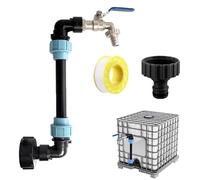 Cuello de Cisne para DepóSito IBC, IBC Cuello de cisne S60 x 3/4 pulgadas, para tanque de agua de lluvia 1000L Grifo de cierre con tubo de extensión de 25 cm IBC Tanque Accesorios para tanque de agua