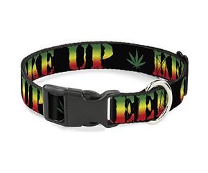 Cuello de Clip de plástico para Mantener la Calma y ahumar, Color Negro y Rasta, 2,5 x 22,8-38,1 cm, tamaño pequeño