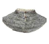 Cuello de cota de malla medieval: gorguera de malla remachada portátil con forro de lona acolchado for recreación histórica y LARP, auténtico protector de cuello de armadura de caballero.