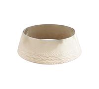 Cuello de falda para árbol - Anillo grueso rústico de punto, borde rombico color crema, cubierta para soporte de árbol de Navidad, alfombrilla decorativa duradera | Vacaciones de interior inve