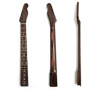 Cuello de guitarra de madera de cebra para Fender Telecaster, 22 trastes de repuesto, cuello de guitarra de 42 mm de ancho, varilla de armadura ajustable, agujeros de afinador de 10 mm preperforados