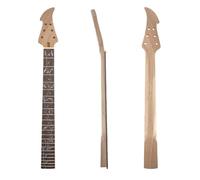 Cuello de guitarra eléctrica con cabeza de pájaro carpintero de caoba, 22 trastes, 25.5 pulgadas de longitud, diapasón de palisandro, incrustaciones de hojas blancas, reemplazo de cuello (color 1)