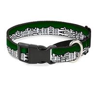 Cuello de Perro Buckle-Down Colorado Mountains Martingale, Verde/Blanco/Negro, 2,5 cm de Ancho, Cuello pequeño.