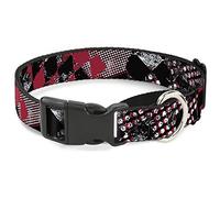 Cuello de Perro con diseño de Bandera roja Martingale de Buckle-Down Grunge Checker, 3,8 cm de Ancho, Cuello-Mediano
