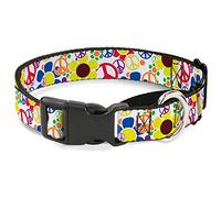 Cuello de Perro con Hebilla en Forma de Flor para la Paz, Talla M de 28 a 43 cm