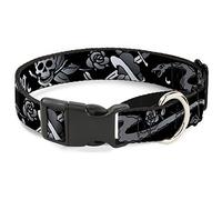 Cuello de Perro Live Hard Die Young Black/White de Buckle-Down con diseño de Perro Martingale, 3,8 cm x 45,7 cm/Grande