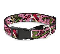 Cuello de Perro Live Hard Die Young Pink de Buckle-Down con diseño de Perro Martingale, 2,5 cm x 9 - 15 Pulgadas/pequeño