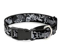 Cuello de Perro Martingale Buckle-Down Born to Raise Hell Black/White, 3,81 x 33,02 cm/pequeño