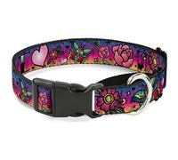 Cuello de Perro Martingale Buckle-Down Love Love Morado, 3,8 x 40,6 x 58,4 cm, tamaño Mediano