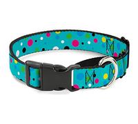Cuello de Perro Martingale con diseño de Lunares, Color Verde/Multi Pastel, 3,81 cm de Ancho, Cuello: 34 - 46 cm