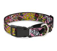 Cuello de Perro Martingale con Hebilla Born to Raise Hell Rosa, 3,8 cm x 40,6 cm/Mediano