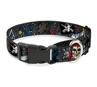 Cuello de Perro Martingale de Buckle-Down Dead Men Tell No Tales Gray, 2,5 x 38 cm / Grande