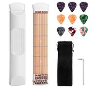 Cuello de práctica de guitarra de bolsillo, entrenador de guitarra, 6 trastes, de práctica de acordes de guitarra portátil para principiantes