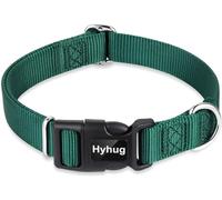 Cuello de Trabajo Pesado clásico de Color sólido para Perros Grandes, medianos y pequeños, Ajuste de diseño único. (Grande L, Verde Oscuro)