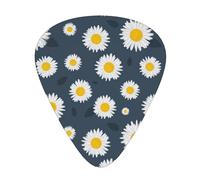 Cuello floral de margaritas y girasoles,12 púas de guitarra, 3 grosores diferentes para guitarra acústica, bajo y ukelele