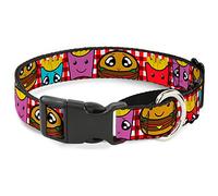 Cuello Grande de 45 a 81 cm, diseño de Perro con Texto en inglés Burger & Fries Cartoon Martingale, 3,8 cm de Ancho