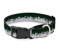 Cuello Grande para Perro Colorado Mountaines/Grays de Buckle-Down, Color Verde/Negro, 2,54 cm de Ancho