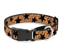 Cuello Grande para Perro con Hebilla en la Parte Inferior de Cheetah/Stars Tan/Black Martingale, 3,8 cm de Ancho