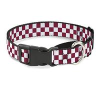 Cuello Grande para Perro de Color Blanco y Rojo de 15 - 26 Pulgadas, de la Marca Buckle-Down Checker Crimson