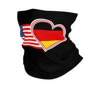 Cuello Pañuelo Bandera De Estados Unidos Y El Corazón De Alemania Viento Polvo Prueba Calentador De Cuello Elegante Bandana para Caza Adulto Motocicleta