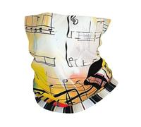 Cuello Pañuelo Notas Musicales Y Teclas De Piano Música Colorida Abstracta Moderna Bandana Unisexo Durable Calentador De Cuello para Pesca Senderismo Yoga 25X50Cm