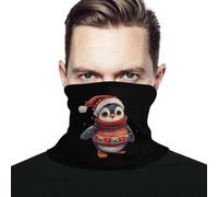 Cuello Pañuelo Pingüino con suéter navideño Lavable Pañuelo de Cabeza Durable Bandana para Senderismo Correr 26X30cm