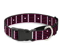 Cuello para Guitarra con Hebilla Baja, Color Negro/Blanco/Rosa Martingale Dog Collar, 2,5 cm de Ancho, Cuello-Mediano