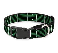 Cuello para Guitarra con Hebilla Baja, Color Negro/Blanco/Verde Lima, Collar de Perro Martingale, 2,5 cm de Ancho, Cuello Mediano, 28 cm