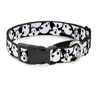 Cuello pequeño con diseño de fantasía de Buckle-Down, Color Negro y Blanco, para Perro Martingale, 3,8 cm de Ancho, para Cuello de 33 a 46 cm