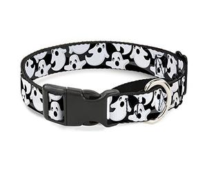 Cuello pequeño con diseño de fantasía de Buckle-Down, Color Negro y Blanco, para Perro Martingale, 3,8 cm de Ancho, para Cuello de 33 a 46 cm