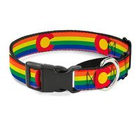 Cuello pequeño con Hebilla Colorado Flags2 Pride para Perro Martingale, 3,8 cm de Ancho, para Cuello de 33 a 46 cm