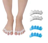 CUEMOON 4 separadores de dedos de los pies de la pedicura, separador de dedos de silicona para corregir el juanete, esmalte de uñas - repetible lavable silicona separador de dedos del pie