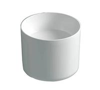 Cuenca de Arte Fregadero cilíndrico de cerámica blanca for baño, montaje en pared, fregadero, sin orificio desbordamiento, lavabo porcelana, solo lavabo vanidad
