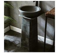 Cuenca de baño de cerámica Artesanal Tradicional de Fregadero y Lavabo de Pedestal Completo para Interiores y Exteriores 44 x 40 x 80 cm (b) Made in China
