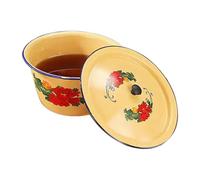 Cuenca de esmalte - Contenedor clásico de tazón, plato de pastel de esmalte vintage | Pequeño tazón de servicio retro para sopa, arroz, ensalada y fideos, perfecto para comidas asiáticas, cocinas trad